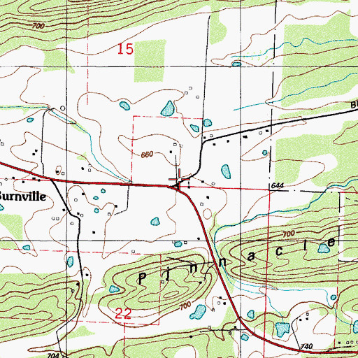 Topographic Map of Burnville School, AR