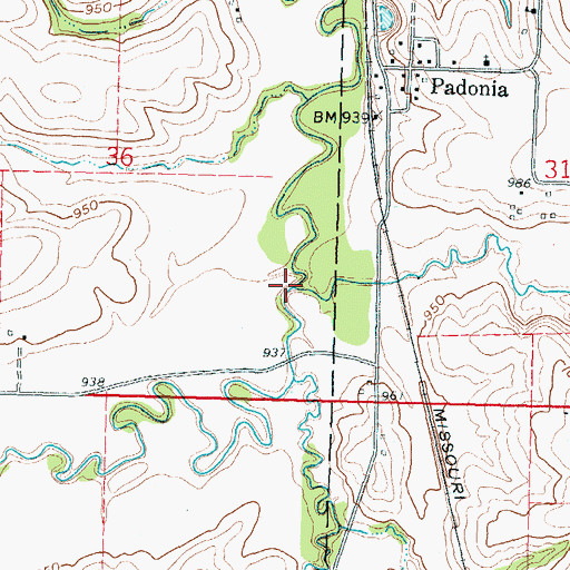 Topographic Map of Spring Branch, KS