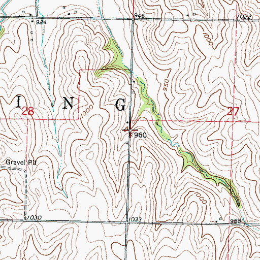 Topographic Map of Township of Irving, KS