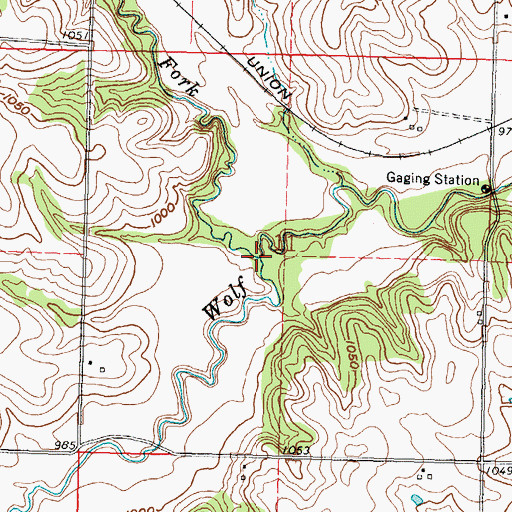 Topographic Map of North Fork Wolf River, KS