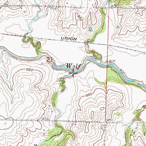 Topographic Map of Halling Creek, KS