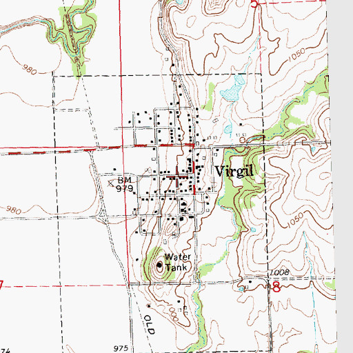 Topographic Map of Virgil, KS