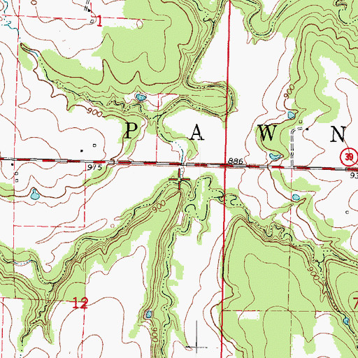 Topographic Map of Little Pawnee Creek, KS