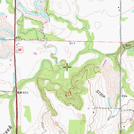 Topographic Map of Walnut Creek, KS