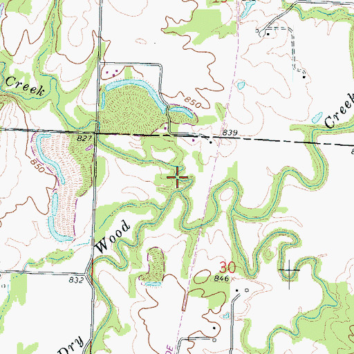 Topographic Map of Richland Creek, KS