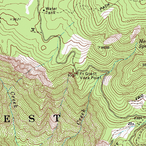 Topographic Map of Fort Grant Vista Point, AZ