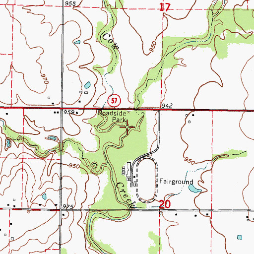 Topographic Map of Clear Creek, KS