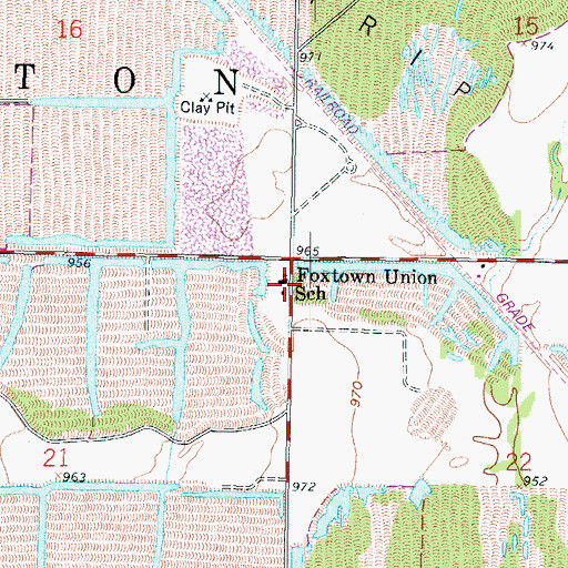 Topographic Map of Foxtown Union School (historical), KS