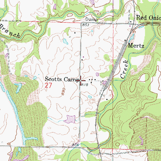 Topographic Map of Scotts Camp, KS
