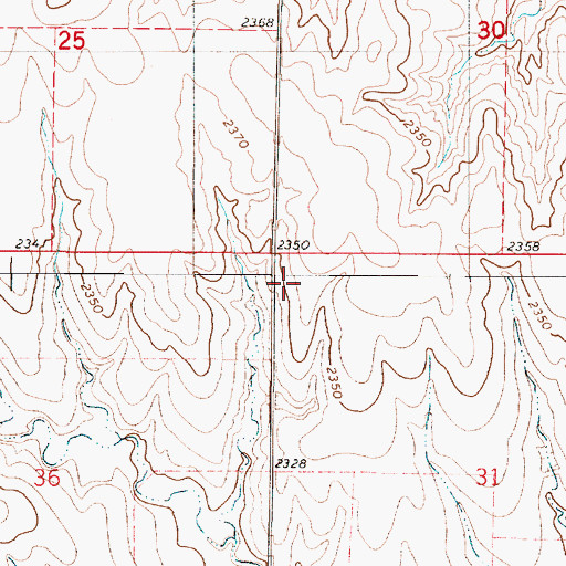 Topographic Map of Township of Waring, KS
