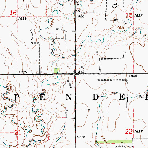 Topographic Map of Township of Independent, KS