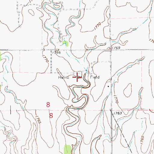 Topographic Map of Heinz Oil Field, KS