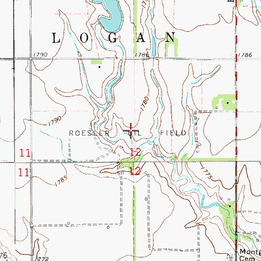 Topographic Map of Roesler Oil Field, KS