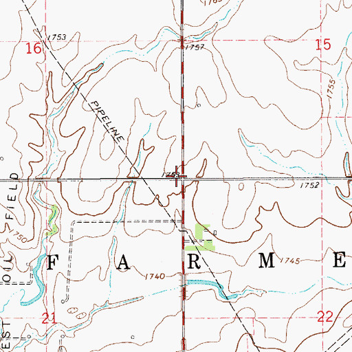 Topographic Map of Township of Farmer, KS