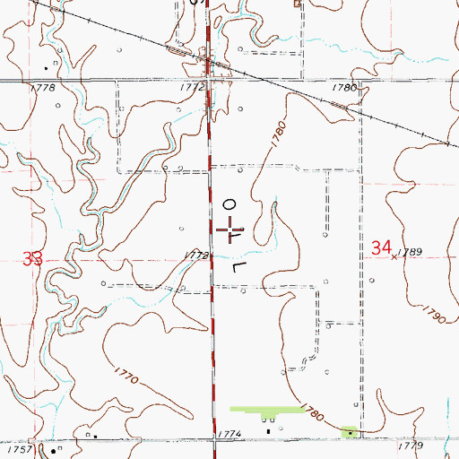 Topographic Map of Geneseo-Edwards Oil Field, KS