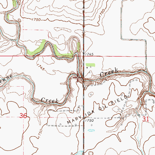 Topographic Map of Little Cheyenne Creek, KS