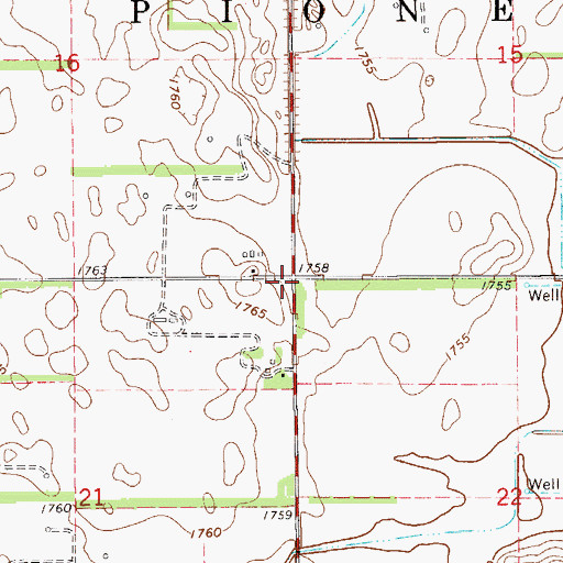 Topographic Map of Township of Pioneer, KS