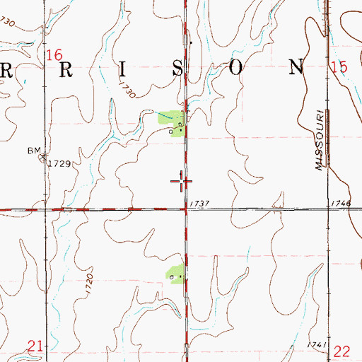 Topographic Map of Township of Harrison, KS