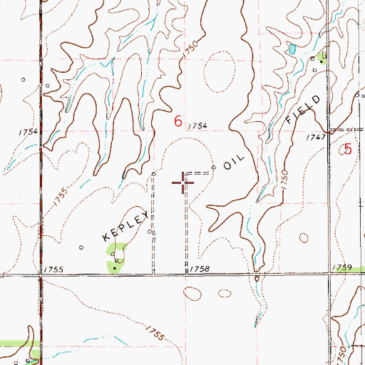 Topographic Map of Kepley Oil Field, KS