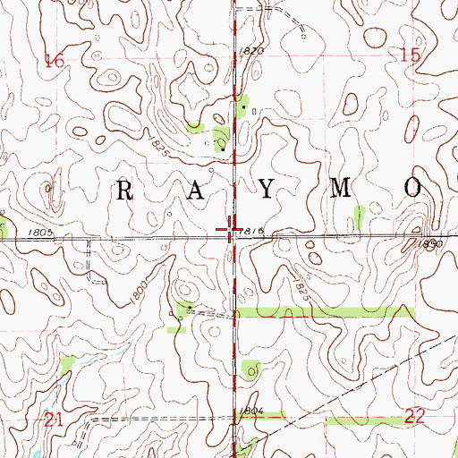 Topographic Map of Township of Raymond, KS