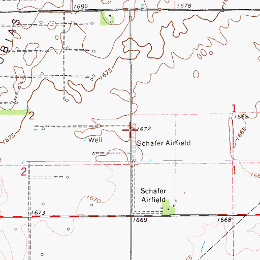 Topographic Map of Schafer Airfield (historical), KS