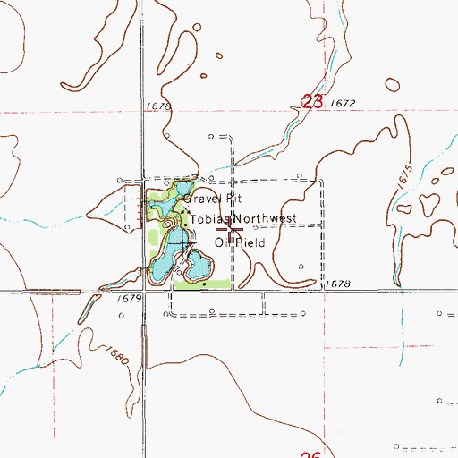 Topographic Map of Tobias Northwest Oil Field, KS