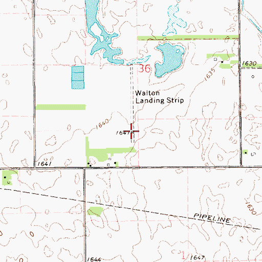 Topographic Map of Walton Landing Strip (historical), KS