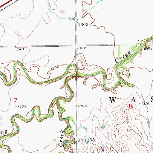 Topographic Map of West Spring Creek, KS