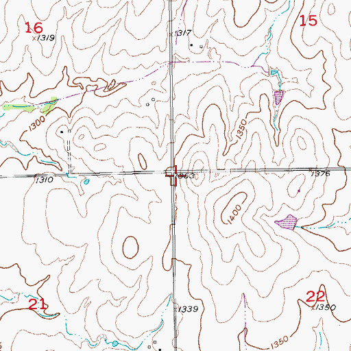 Topographic Map of Township of Walnut, KS