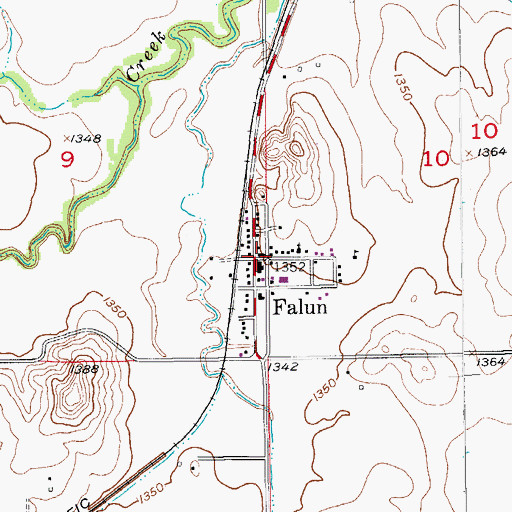 Topographic Map of Falun, KS