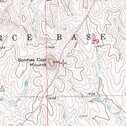 Topographic Map of Soldier Cap Mound, KS