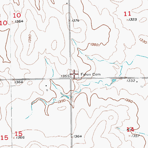 Topographic Map of Falun Cemetery, KS