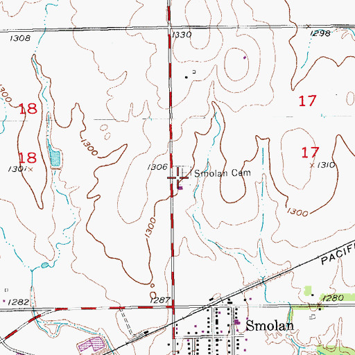 Topographic Map of Smolan Cemetery, KS