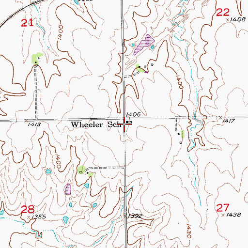 Topographic Map of Wheeler School, KS