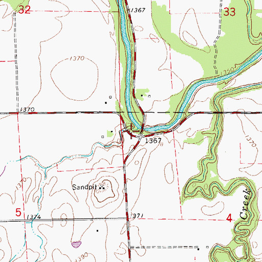 Topographic Map of Edwards Creek, KS
