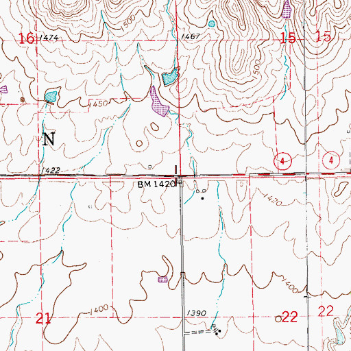 Topographic Map of Township of Union, KS