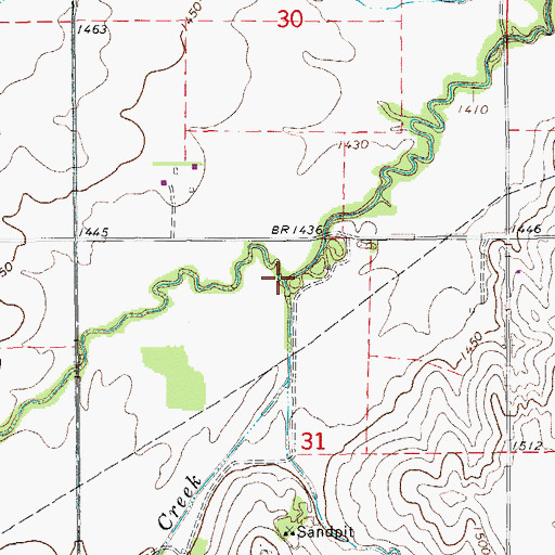 Topographic Map of South Sharps Creek, KS