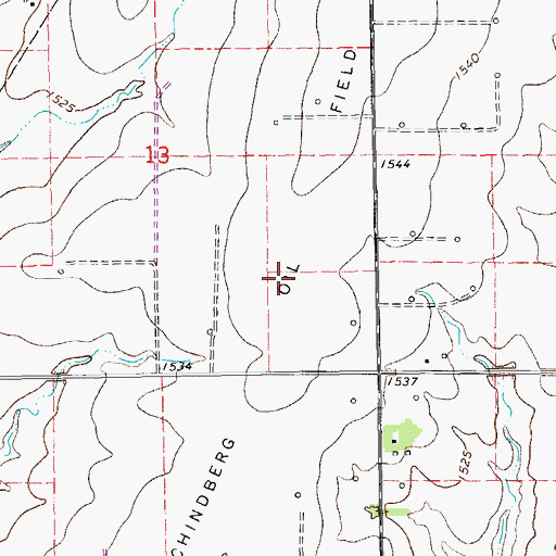 Topographic Map of Chindberg Oil Field, KS