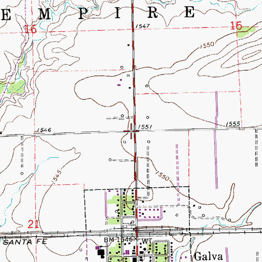 Topographic Map of Township of Empire, KS