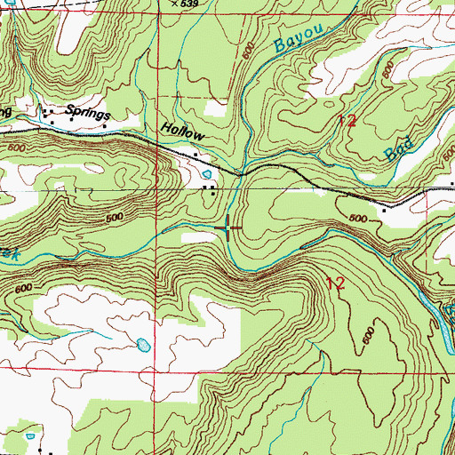 Topographic Map of Clifty Creek, AR
