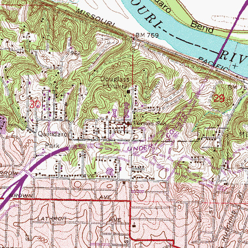 Topographic Map of Vernon School (historical), KS