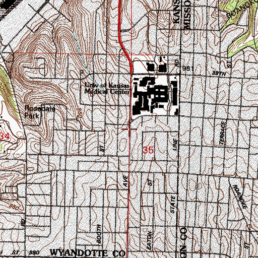 Topographic Map of MacCochague School (historical), KS