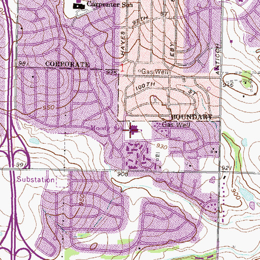 Topographic Map of Dorothy Moody Elementary School, KS