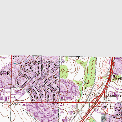 Topographic Map of West Antioch Elementary School (historical), KS