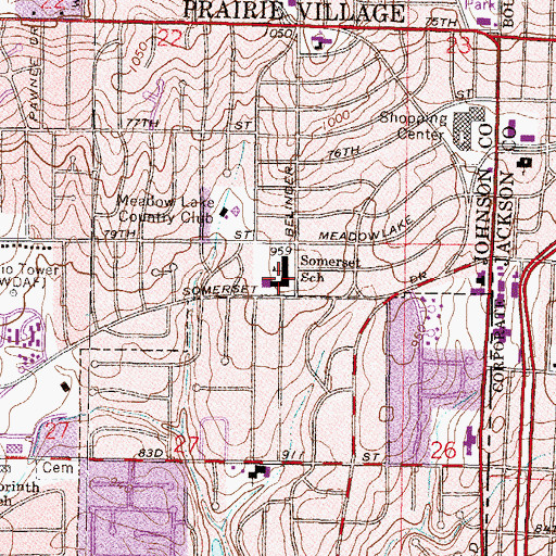 Topographic Map of Somerset Elementary School (historical), KS