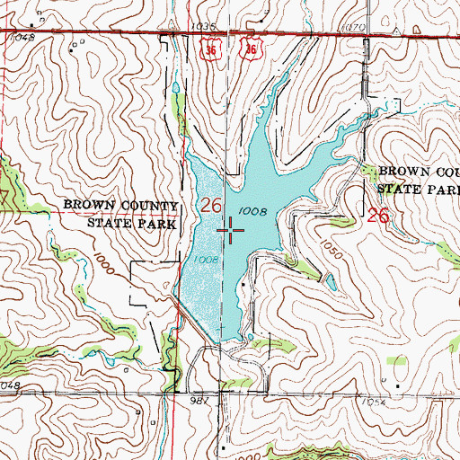 Topographic Map of Brown County State Lake, KS