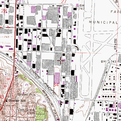 Topographic Map of Fairfax, KS