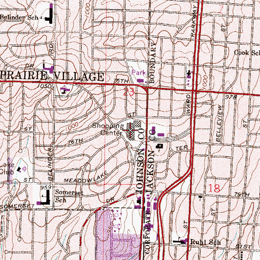 Topographic Map of Southgate Financial Center, KS
