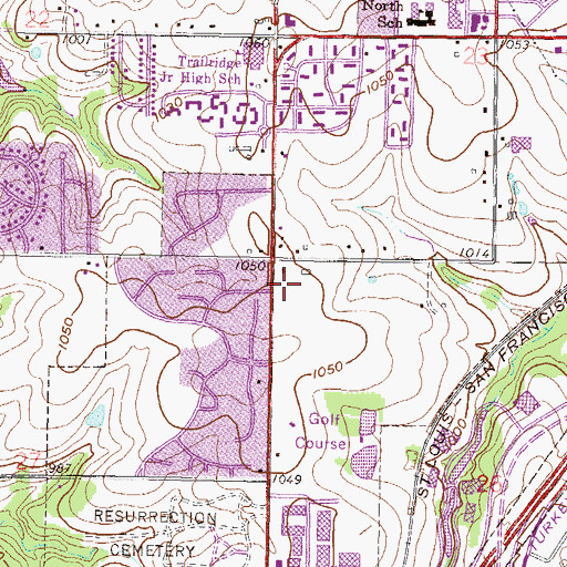 Topographic Map of Quivira Square, KS