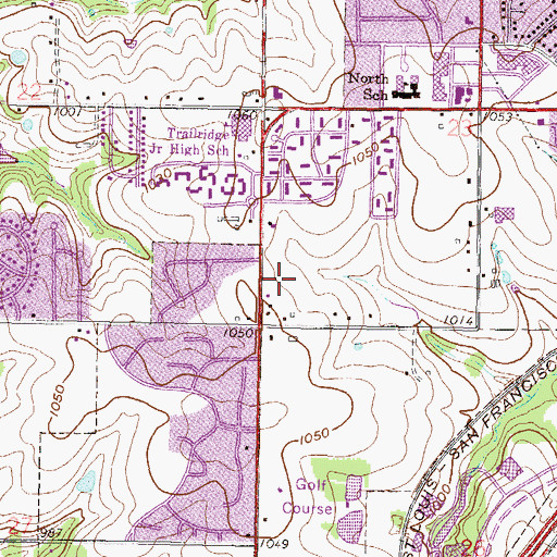 Topographic Map of Lenexa Plaza, KS